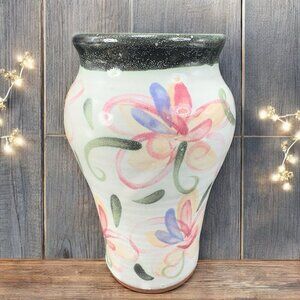 TPG T Puterbaugh Gill Folk Art Pottery RedWare Vase Vessel Hand Made Ceramic VTG